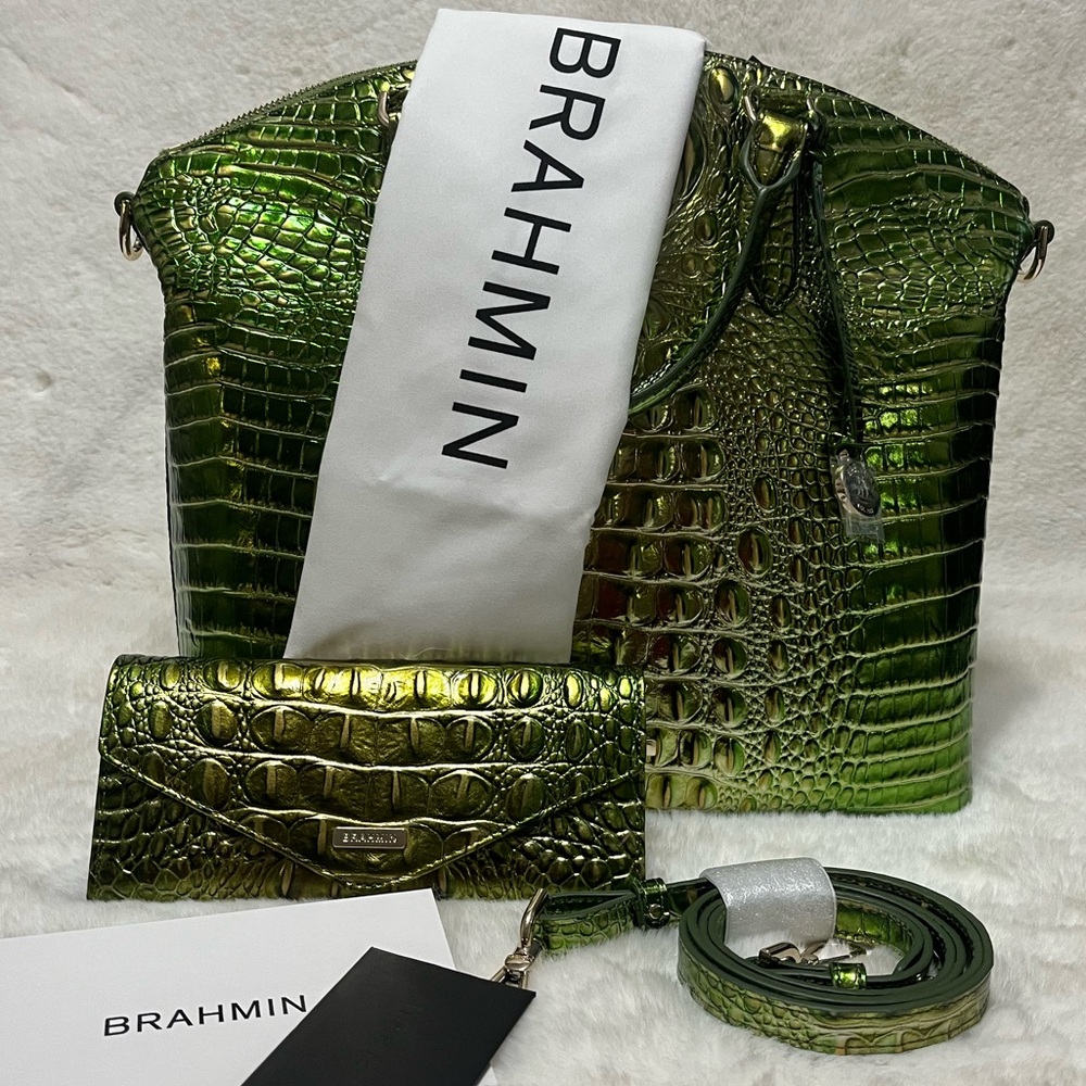 NWT Brahmin 2 PCS Designer Collectable Satchel/Shoulder Bag Wallet